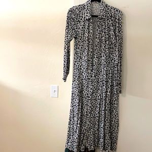 Cheetah print wrap tie dress